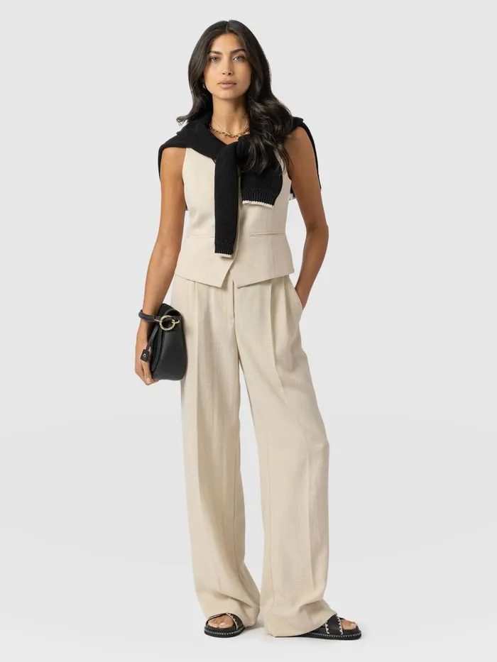 Emery Wide Leg Pant 8211 Cream Cream Women Saint And Sofia Pants