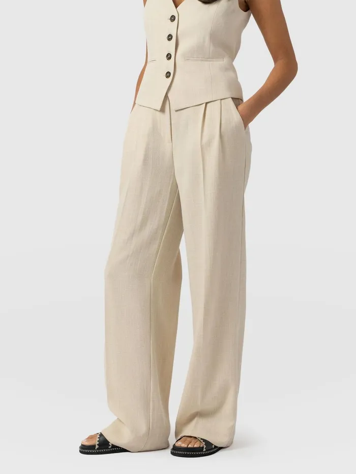 Emery Wide Leg Pant 8211 Cream Cream Women Saint And Sofia Pants