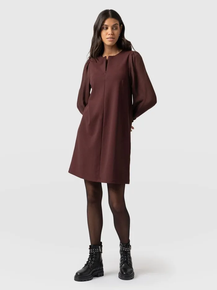 Esme Zip Up Dress 8211 Maroon Maroon Women Saint And Sofia Dresses