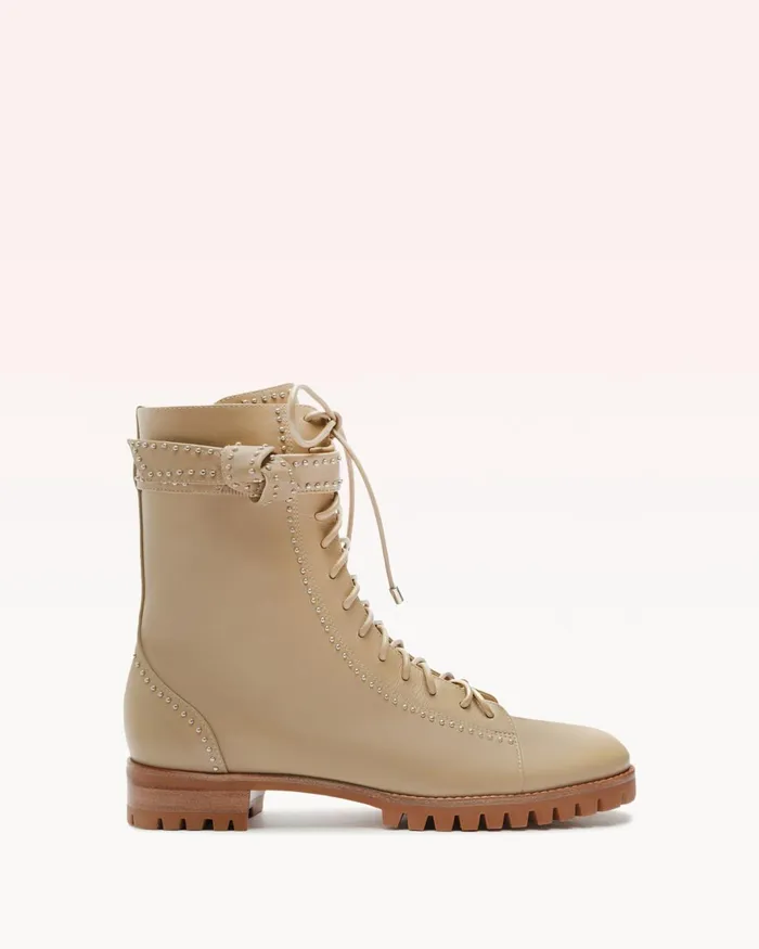 Evelyn Studded Combat Boots 8211 Beige Lace Up Booties Semolina Women Alexandre Birman Boots Evelyn Studded Combat Boots 8211 Beige Lace Up Booties Semolina Women Alexandre Birman Boots
