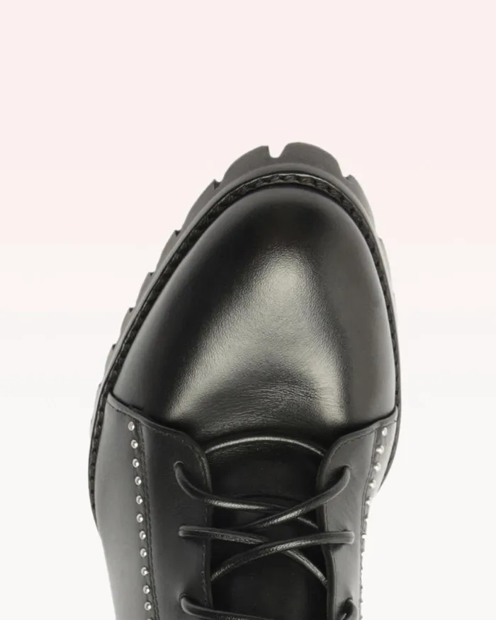 Evelyn Studded Combat Boots 8211 Black Lace Up Booties Black Women Alexandre Birman Boots