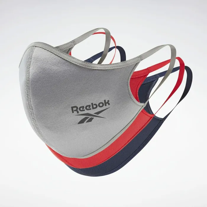 Face Covers Womens Reebok Face Cover ML 3Pack Pure Grey 5 Vector Navy Vector Red