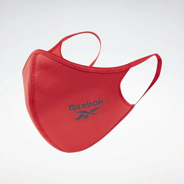 Face Covers Womens Reebok Face Cover ML 3Pack Pure Grey 5 Vector Navy Vector Red