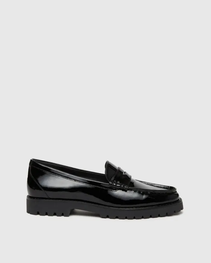 Flats Women PAIGE Ellis Loafer 8211 Black Patent Leather