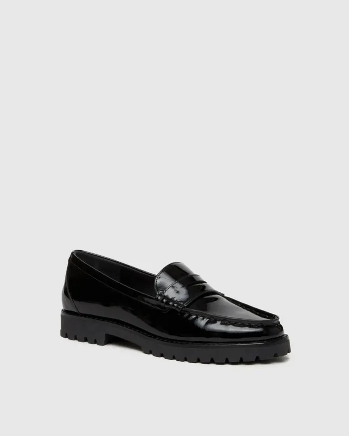 Flats Women PAIGE Ellis Loafer 8211 Black Patent Leather Flats Women PAIGE Ellis Loafer 8211 Black Patent Leather