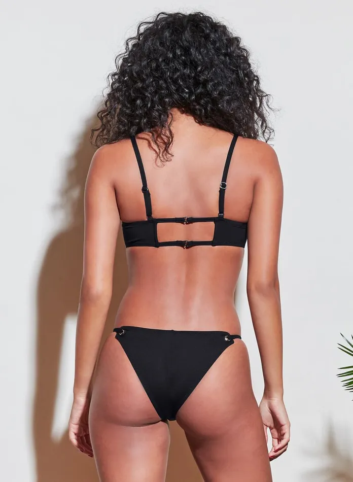 Fleur Du Mal Bikinis Women Grommet Bikini Bottom Black Fleur Du Mal Bikinis Women Grommet Bikini Bottom Black
