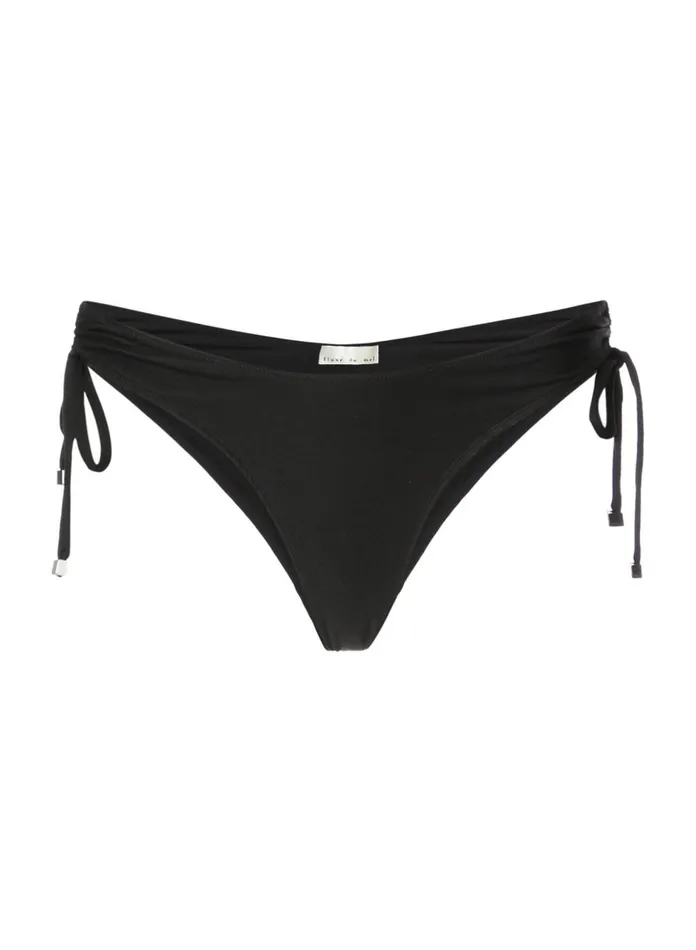 Fleur Du Mal Bikinis Women High Leg Bikini Bottom With Rouching Black Fleur Du Mal Bikinis Women High Leg Bikini Bottom With Rouching Black