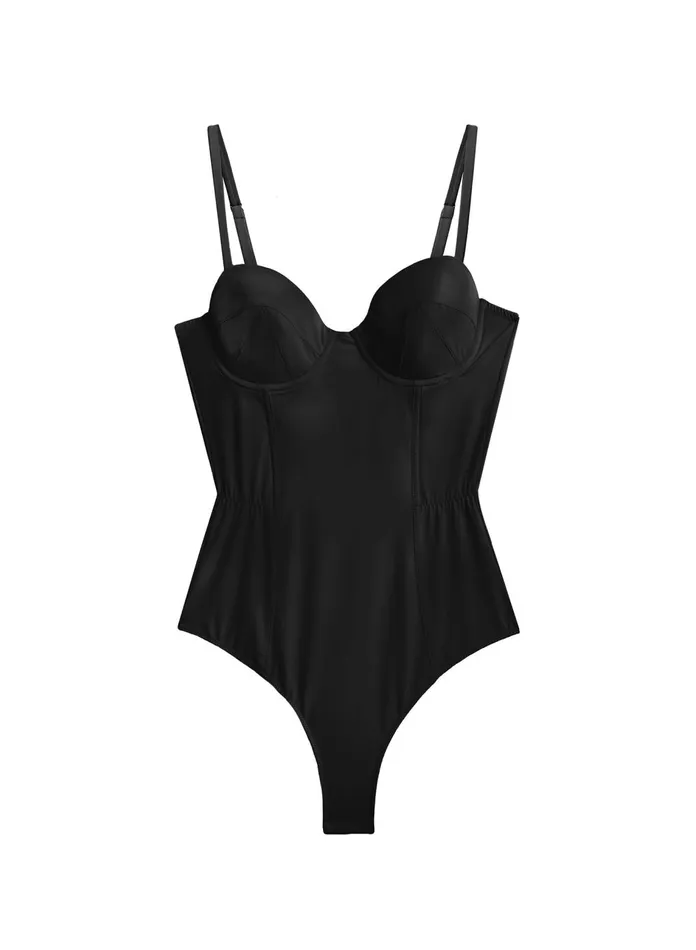 Fleur Du Mal Bodysuits Women Eco Luxe Jersey Bullet Bodysuit Black Fleur Du Mal Bodysuits Women Eco Luxe Jersey Bullet Bodysuit Black