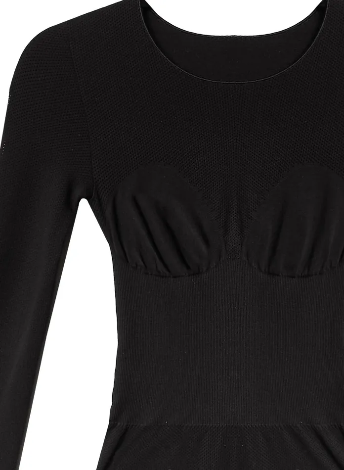 Fleur Du Mal Bodysuits Women Le Body Long Sleeve Control Bodysuit Black
