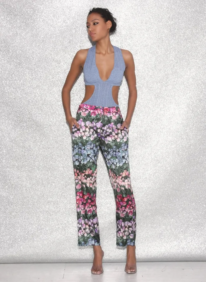 Fleur Du Mal Bodysuits Women Pointelle Cutout Bodysuit Denim Fleur Du Mal Bodysuits Women Pointelle Cutout Bodysuit Denim