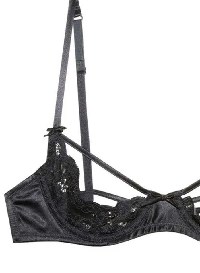 Fleur Du Mal Bras Women Charlotte Peekaboo Bra Black