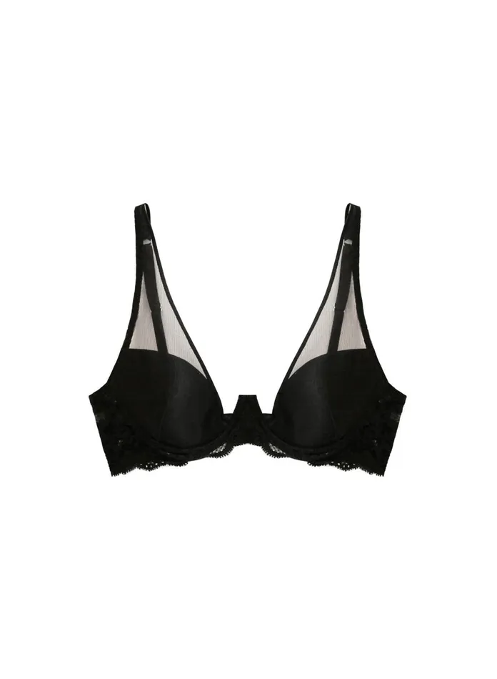 Fleur Du Mal Bras Women Charlotte Sheer Overlay Demi Bra Black Fleur Du Mal Bras Women Charlotte Sheer Overlay Demi Bra Black