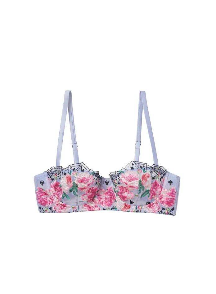Fleur Du Mal Bras Women Fuller Cup Card Embroidery Balconette Bra Pastel Sky Fleur Du Mal Bras Women Fuller Cup Card Embroidery Balconette Bra Pastel Sky
