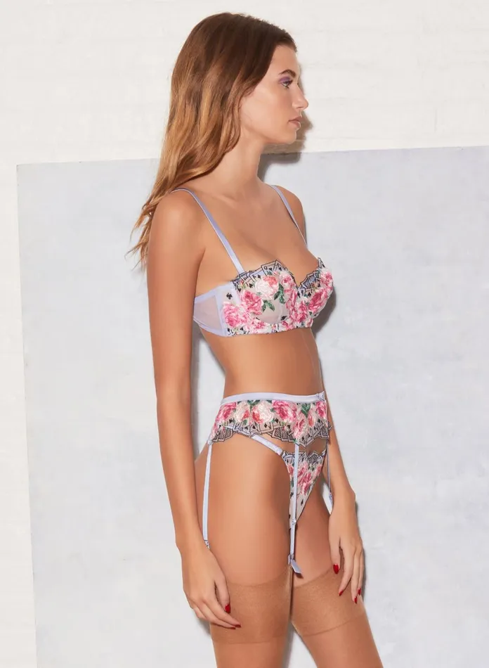 Fleur Du Mal Bras Women Fuller Cup Card Embroidery Balconette Bra Pastel Sky Fleur Du Mal Bras Women Fuller Cup Card Embroidery Balconette Bra Pastel Sky