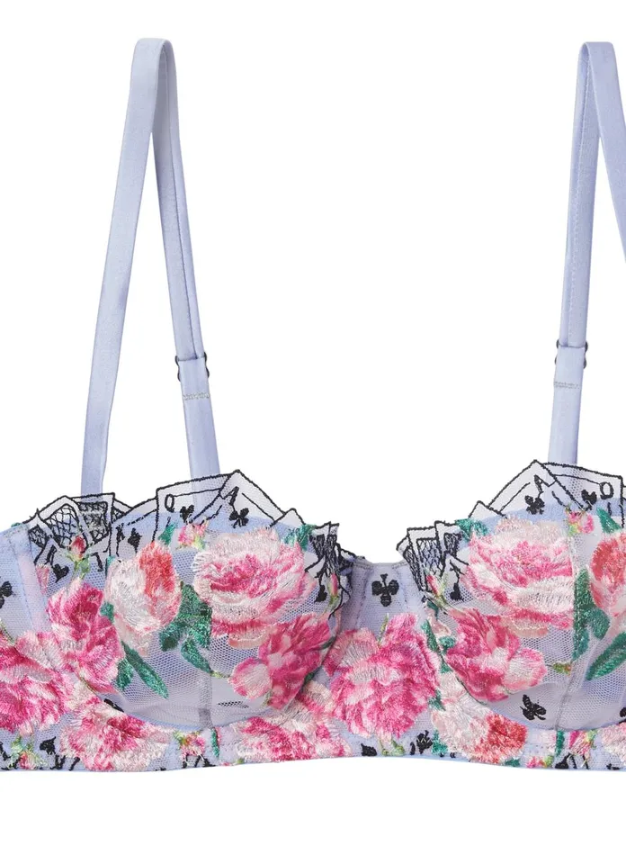 Fleur Du Mal Bras Women Fuller Cup Card Embroidery Balconette Bra Pastel Sky Fleur Du Mal Bras Women Fuller Cup Card Embroidery Balconette Bra Pastel Sky
