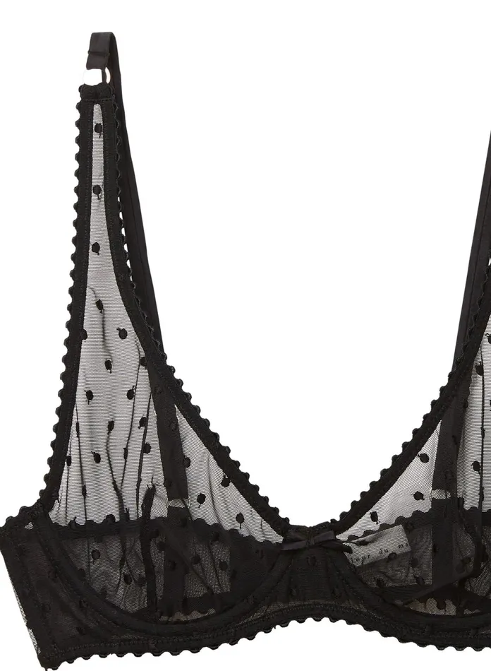 Fleur Du Mal Bras Women Fuller Cup Dotty Tulle Bra Black Fleur Du Mal Bras Women Fuller Cup Dotty Tulle Bra Black