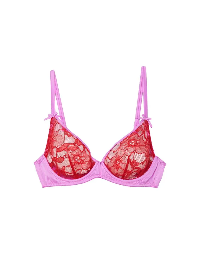 Fleur Du Mal Bras Women Fuller Cup Magnolia Lace Unlined Demi Bra Rouge Fleur Du Mal Bras Women Fuller Cup Magnolia Lace Unlined Demi Bra Rouge