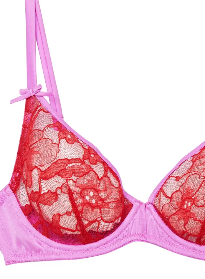 Fleur Du Mal Bras Women Fuller Cup Magnolia Lace Unlined Demi Bra Rouge Fleur Du Mal Bras Women Fuller Cup Magnolia Lace Unlined Demi Bra Rouge