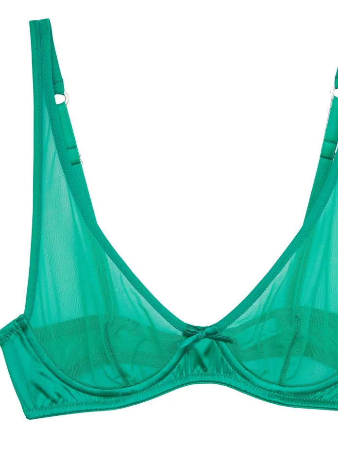 Fleur Du Mal Bras Women Fuller Cup Mesh Demi Bra Emerald Fleur Du Mal Bras Women Fuller Cup Mesh Demi Bra Emerald
