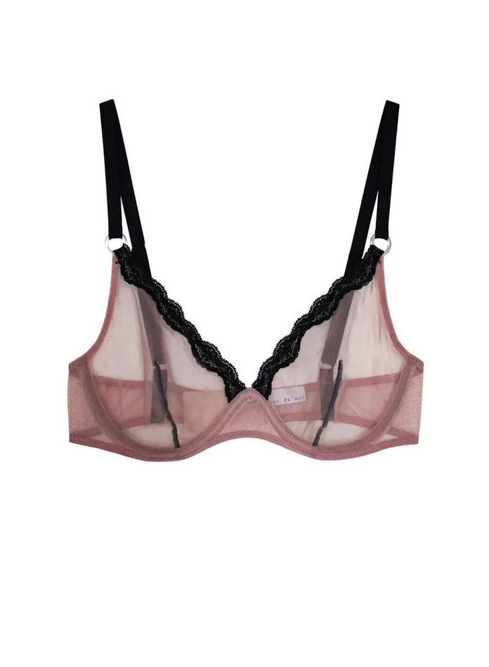 Fleur Du Mal Bras Women Fuller Cup Sheer Tulle Demi Bra Petal Fleur Du Mal Bras Women Fuller Cup Sheer Tulle Demi Bra Petal