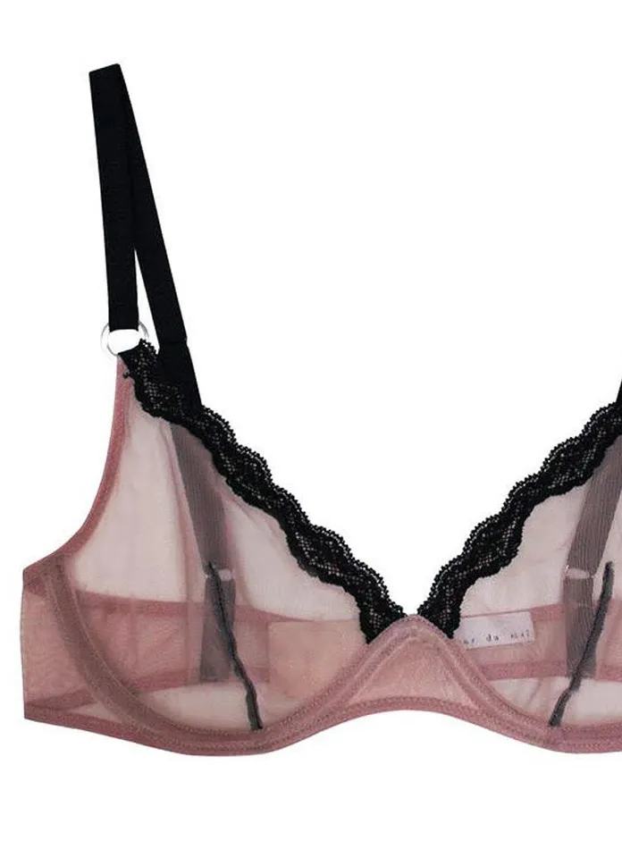 Fleur Du Mal Bras Women Fuller Cup Sheer Tulle Demi Bra Petal Fleur Du Mal Bras Women Fuller Cup Sheer Tulle Demi Bra Petal