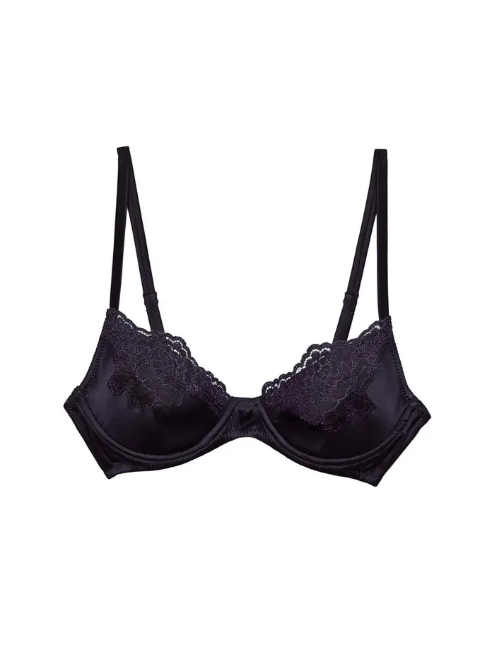 Fleur Du Mal Bras Women James Lace Lined Demi Bra Black Fleur Du Mal Bras Women James Lace Lined Demi Bra Black