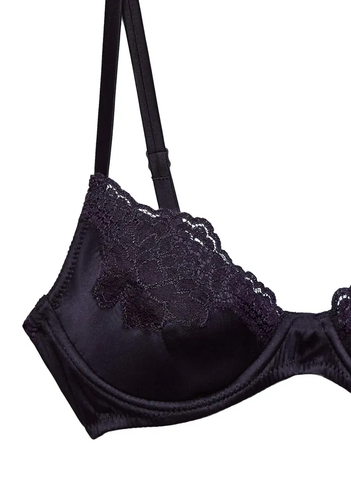 Fleur Du Mal Bras Women James Lace Lined Demi Bra Black Fleur Du Mal Bras Women James Lace Lined Demi Bra Black