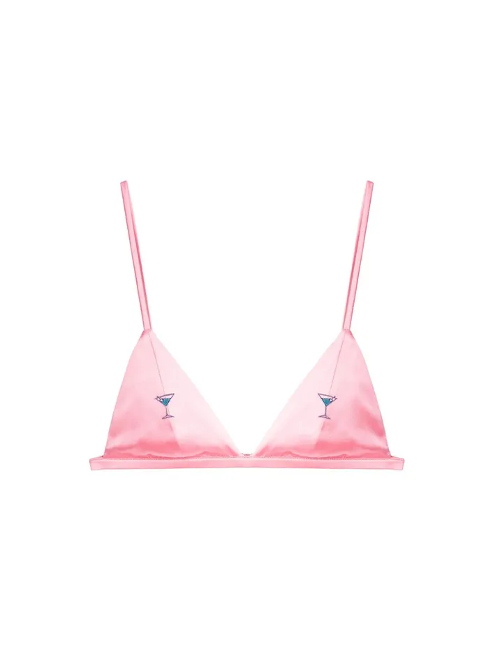 Fleur Du Mal Bras Women Martini Embroidered Luxe Triangle Bra Pink Lemonade Fleur Du Mal Bras Women Martini Embroidered Luxe Triangle Bra Pink Lemonade