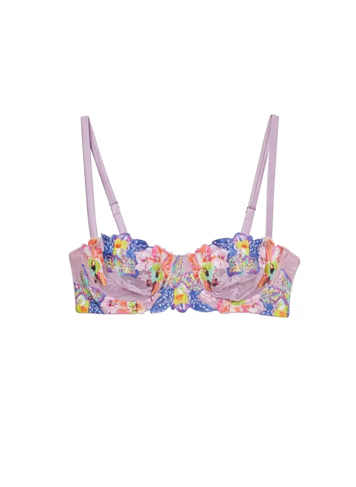 Fleur Du Mal Bras Women Orchid Embroidery Balconette Bra Wisteria Fleur Du Mal Bras Women Orchid Embroidery Balconette Bra Wisteria