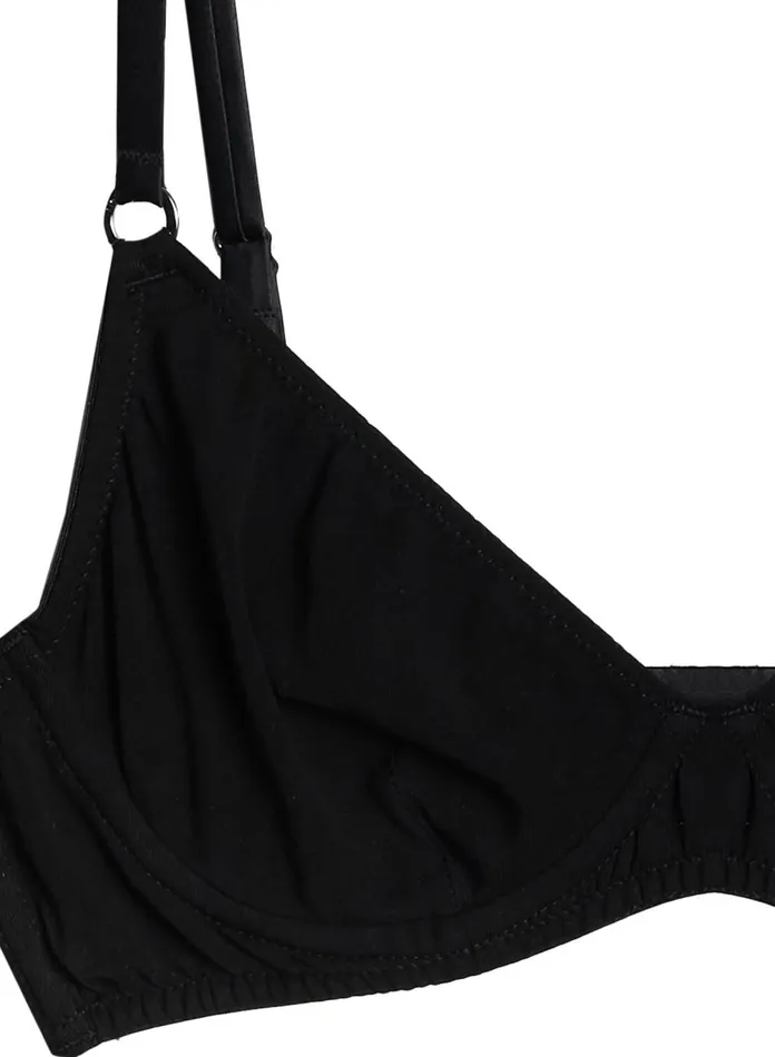 Fleur Du Mal Bras Women Organic Cotton Unlined Demi Bra Black Fleur Du Mal Bras Women Organic Cotton Unlined Demi Bra Black