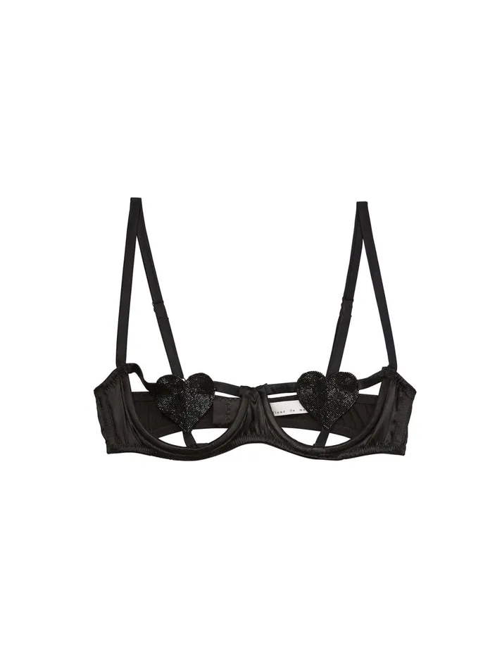 Fleur Du Mal Bras Women Queen Of Hearts Balconette Bra Black Fleur Du Mal Bras Women Queen Of Hearts Balconette Bra Black