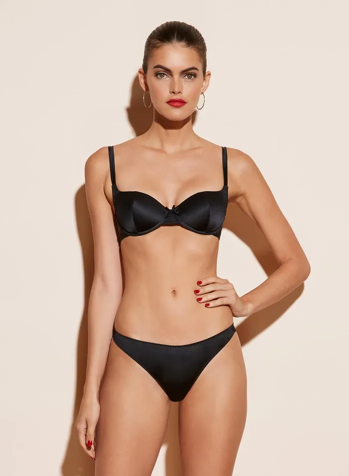 Fleur Du Mal Bras Women Satin Luxe Balconette Bra Black
