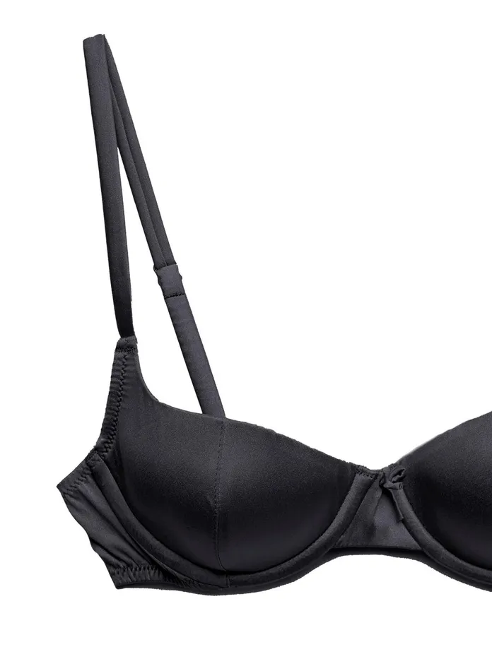 Fleur Du Mal Bras Women Satin Luxe Balconette Bra Black Fleur Du Mal Bras Women Satin Luxe Balconette Bra Black