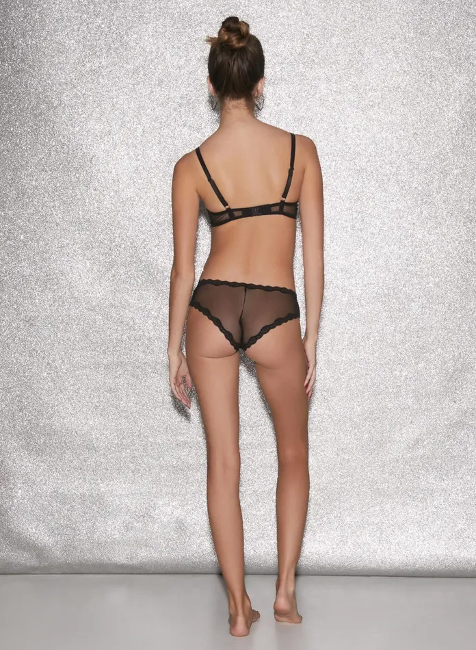 Fleur Du Mal Bras Women Sheer Tulle Demi Bra Black