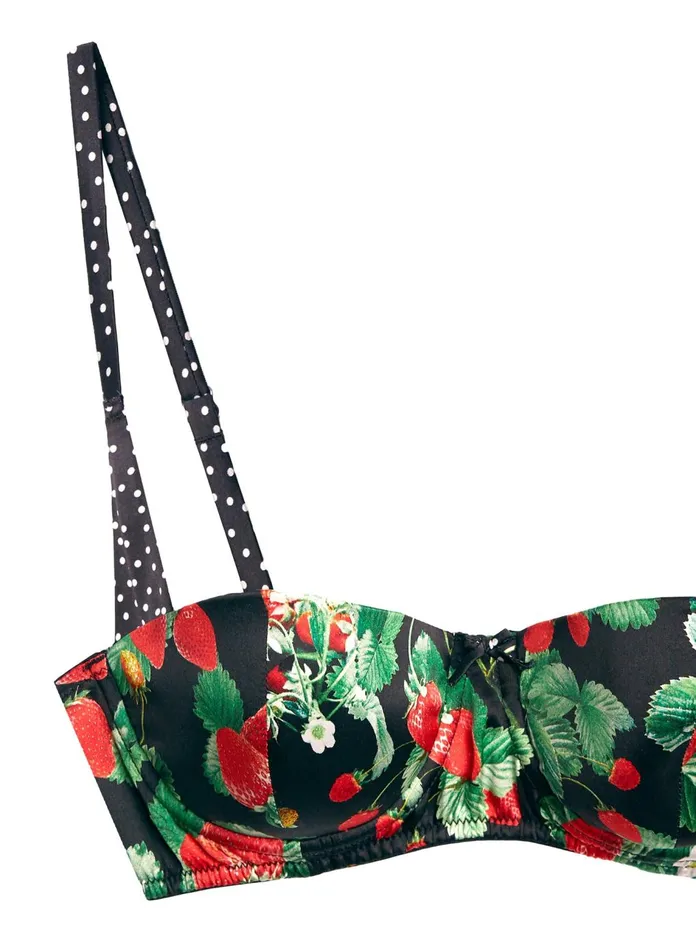 Fleur Du Mal Bras Women Strawberry Print Balconette Bra Black Strawberry Fleur Du Mal Bras Women Strawberry Print Balconette Bra Black Strawberry