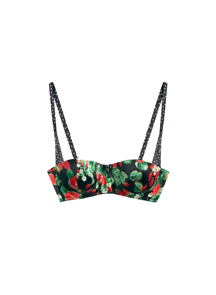 Fleur Du Mal Bras Women Strawberry Print Balconette Bra Black Strawberry Fleur Du Mal Bras Women Strawberry Print Balconette Bra Black Strawberry