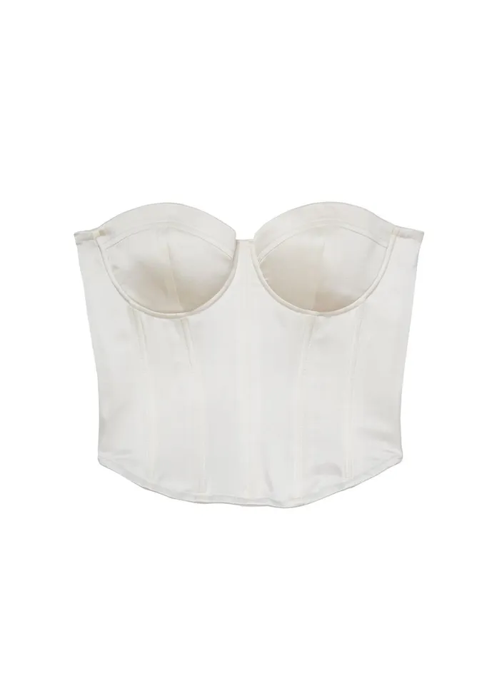 Fleur Du Mal Bridal Women Hamptons Bustier Ivory Fleur Du Mal Bridal Women Hamptons Bustier Ivory