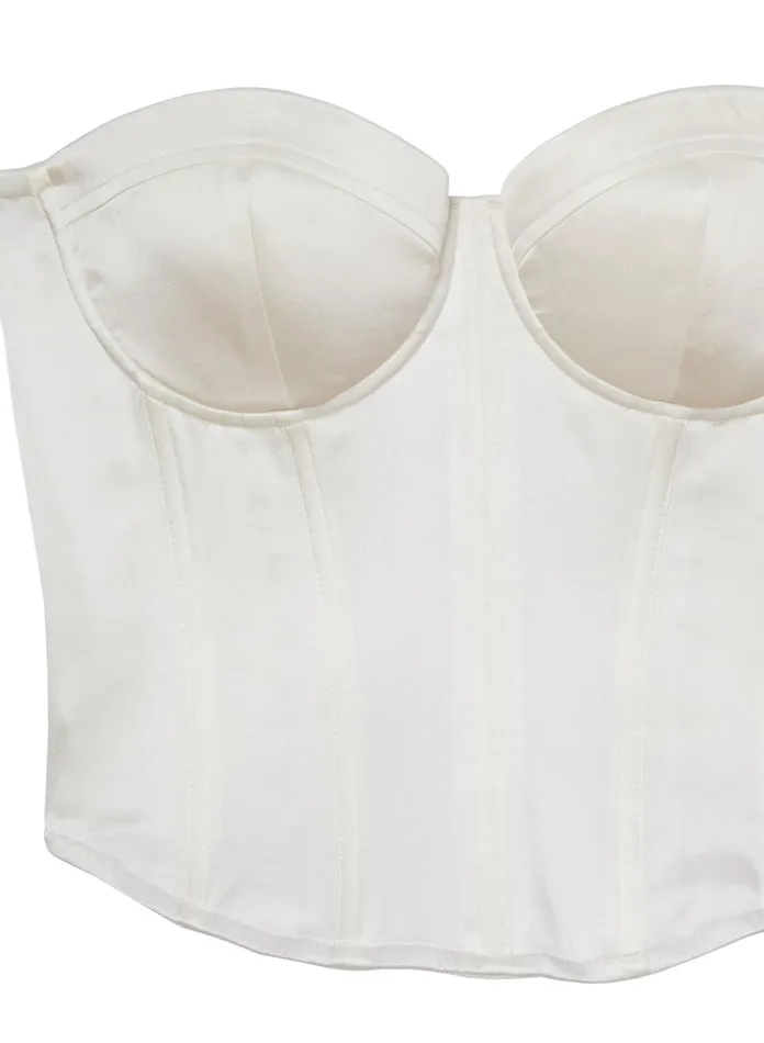 Fleur Du Mal Bridal Women Hamptons Bustier Ivory Fleur Du Mal Bridal Women Hamptons Bustier Ivory