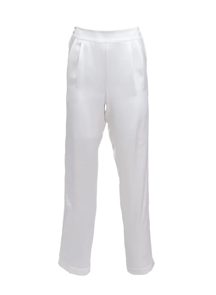 Fleur Du Mal Bridal Women Tuxedo Pants Ivory Fleur Du Mal Bridal Women Tuxedo Pants Ivory