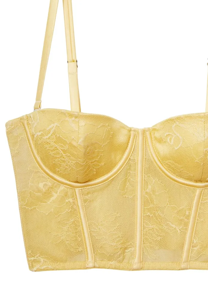 Fleur Du Mal Bustiers and Bra Tops Women Bouquet Lace Bustier Top Daffodil Fleur Du Mal Bustiers and Bra Tops Women Bouquet Lace Bustier Top Daffodil