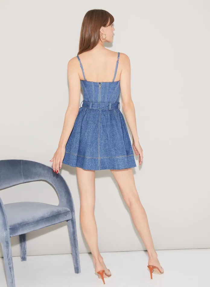 Fleur Du Mal Bustiers and Bra Tops Women Denim Bustier Top Medium Wash Denim Fleur Du Mal Bustiers and Bra Tops Women Denim Bustier Top Medium Wash Denim