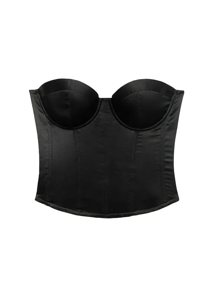 Fleur Du Mal Bustiers and Bra Tops Women Hamptons Bustier Black