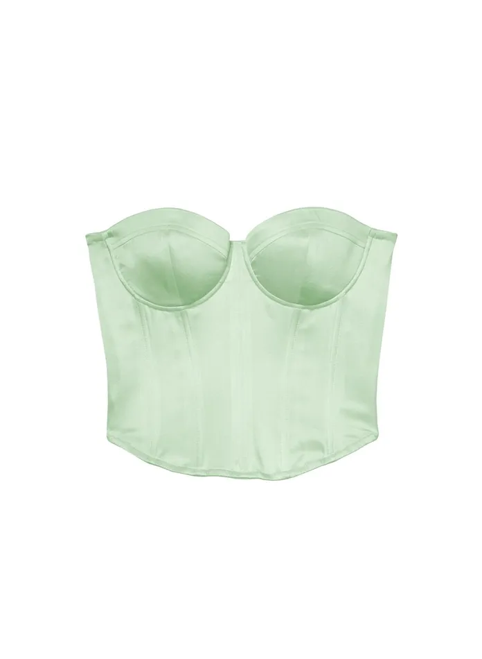 Fleur Du Mal Bustiers and Bra Tops Women Hamptons Bustier Matcha Fleur Du Mal Bustiers and Bra Tops Women Hamptons Bustier Matcha