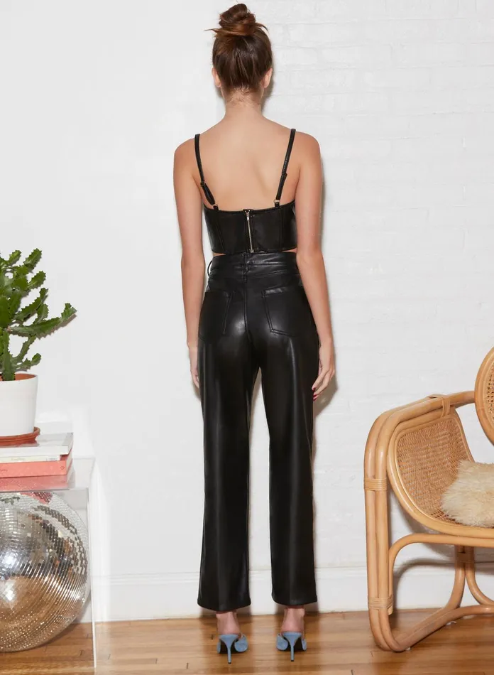 Fleur Du Mal Bustiers and Bra Tops Women Vegan Leather Bustier Black Fleur Du Mal Bustiers and Bra Tops Women Vegan Leather Bustier Black