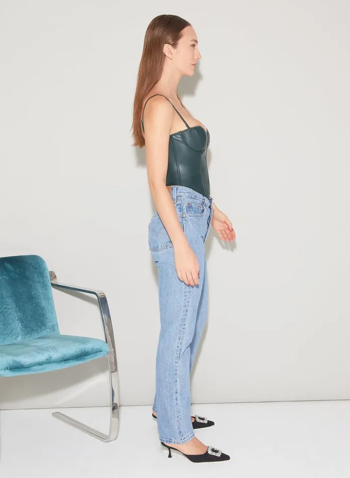 Fleur Du Mal Bustiers and Bra Tops Women Vegan Leather Bustier Evergreen Fleur Du Mal Bustiers and Bra Tops Women Vegan Leather Bustier Evergreen