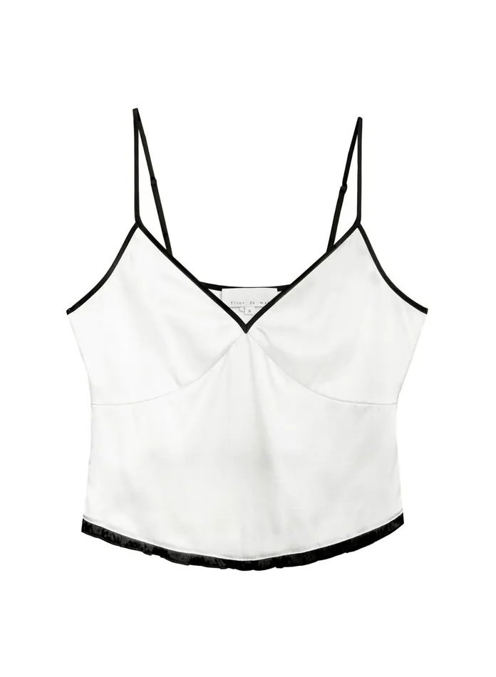 Fleur Du Mal Camis and Tanks Women Washable Silk Cami Ivory Black
