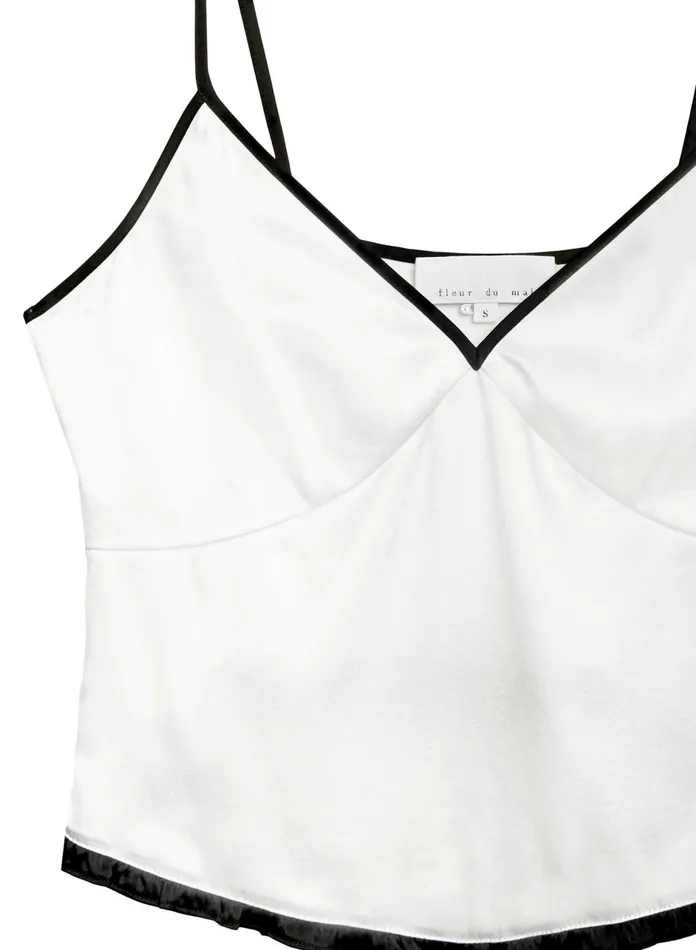 Fleur Du Mal Camis and Tanks Women Washable Silk Cami Ivory Black
