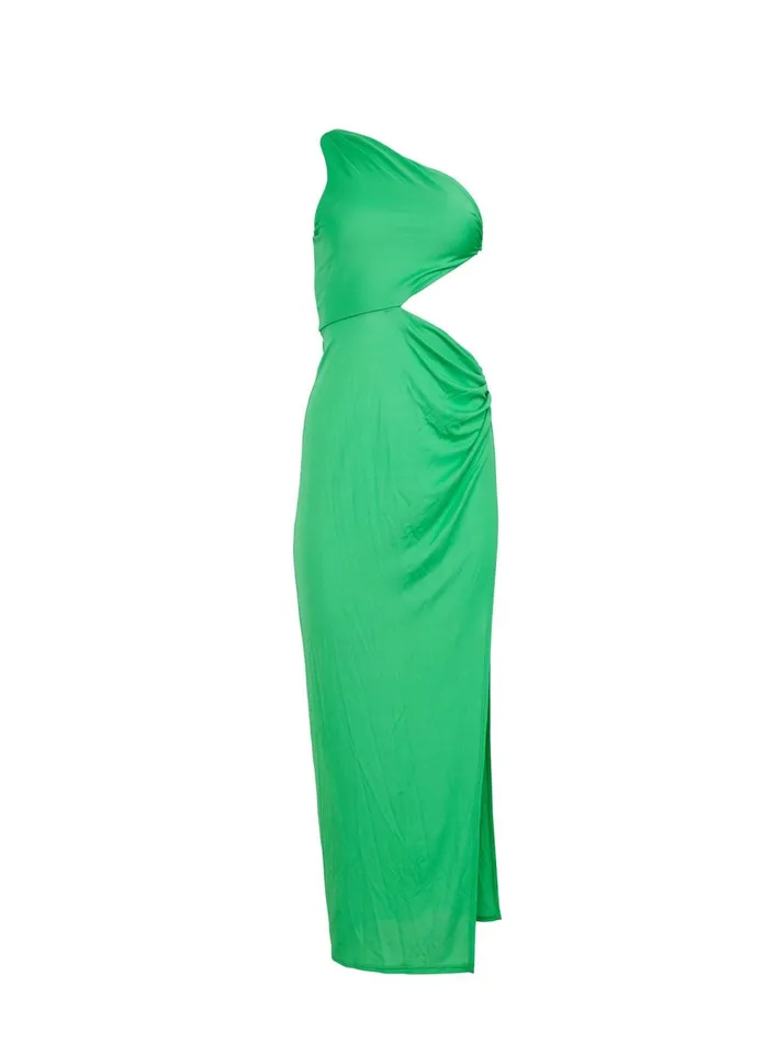 Fleur Du Mal Dresses Women Asymmetric Side Knot Dress Peridot Fleur Du Mal Dresses Women Asymmetric Side Knot Dress Peridot