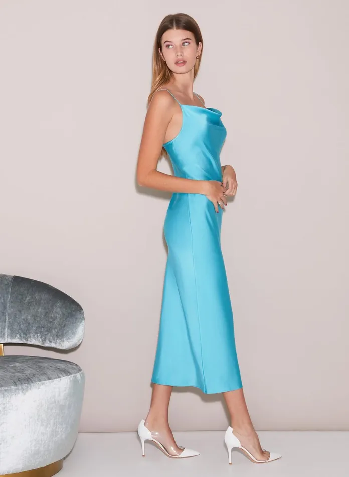 Fleur Du Mal Dresses Women Cowl Neck Slip Dress Dark Jade Fleur Du Mal Dresses Women Cowl Neck Slip Dress Dark Jade