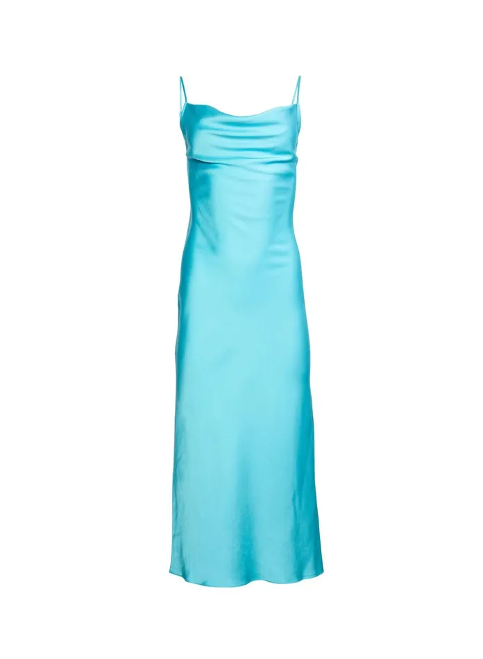 Fleur Du Mal Dresses Women Cowl Neck Slip Dress Dark Jade Fleur Du Mal Dresses Women Cowl Neck Slip Dress Dark Jade